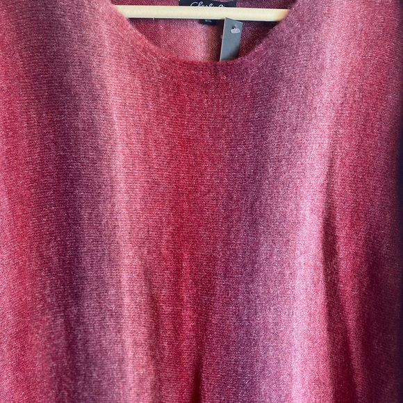 CHARLIE B Women's Dolman L/S Ombre Space Dye Striped Wine Sweater Size L NEW - Picture 4 of 12